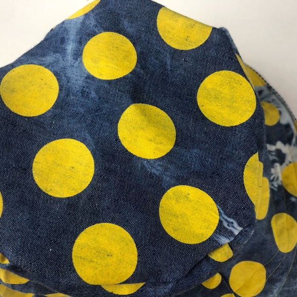 Lemon Drop Polka Dot Tie Dye Reversible Denim Hat - Picture 5 of 10